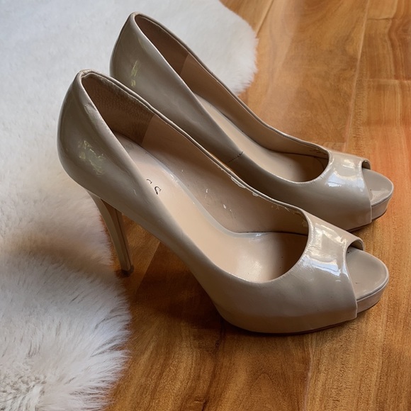 Guess | Nude Patent Peep Toe Heels | 8 - Picture 6 of 16
